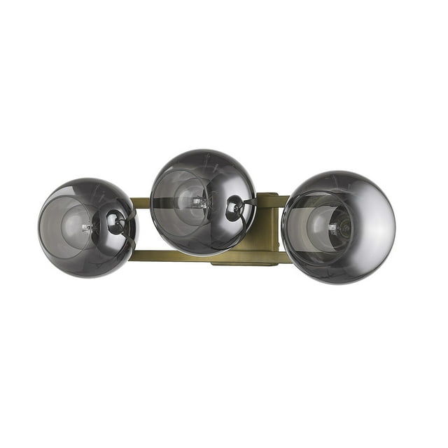 HomeRoots Lunette Mid-Century Modern 3-Light Aged Brass Sconce Multicolour