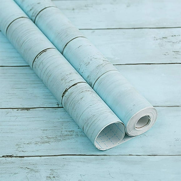 White Wood Texture Self-Adhesive Removable Wall Paper, Peel and Stick Wallpaper for Multi-purpose Decorative Projects, Waterproof and Dust-proof Surface for Easy Cleaning and