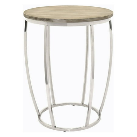 Three Hands Metal And Wood Drum Accent Table Three Hands Metal And Wood Drum Accent Table