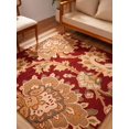 thumbnail image 6 of Rugsotic Carpets Hand Tufted Wool Eco-Friendly Area Rugs - 6'x6', Square, Dark Red, Modern Contemporary Design, High Pile Handmade Anti Skid Rugs for Living Room, Bed Room (K00151), 6 of 6