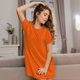 thumbnail image 3 of Fotbe Orange Scales Bata de Dormir para Mujer con Estampado, Camisón de Algodón de Manga Corta, Ropa de Dormir Casual, 3 of 6