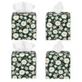 thumbnail image 2 of Fotbe White Daisies and Bee Porta Pañuelos Decorativo de Cuero, Caja Cuadrada Moderna para Pañuelos Faciales, Organizador y Dispensador 5x5x5'', 2 of 7