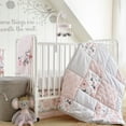 thumbnail image 3 of Levtex Baby - Elise Crib Fitted Sheet - Fits Standard Crib and Toddler Mattress - Floral Ogee Pattern - Pink, Grey and White - Nursery Accessories - 100% Cotton, 3 of 3