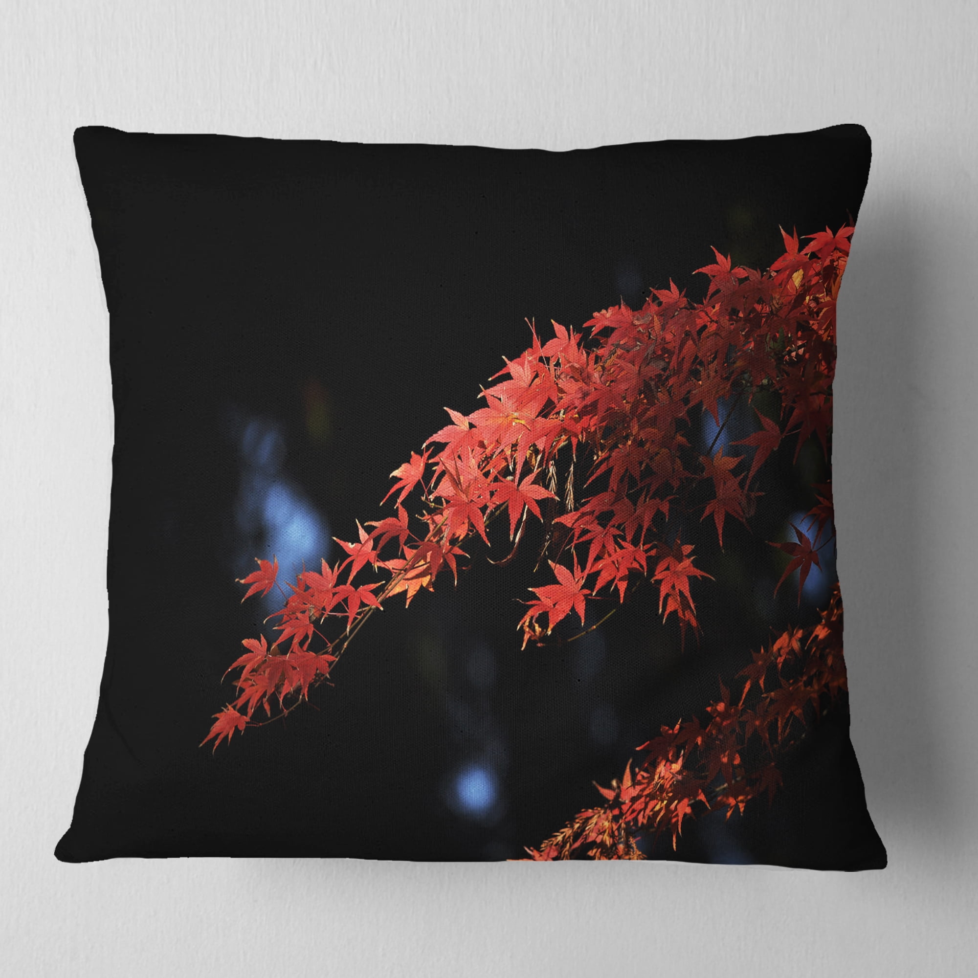 Designart Fall Foliage of Maple Leaves - Abstract Throw Pillow - 16x16