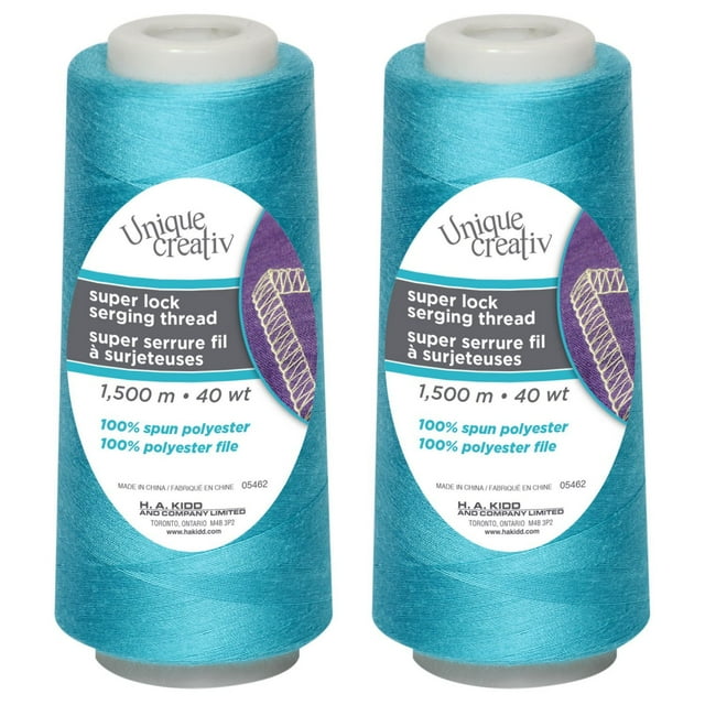 UNIQUE CREATIV TRULOCK Serging Thread — 100% Polyester, 40 wt, 1500 m Cone for Overlock Machines