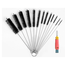 13pcs Drinking Straw Cleaner Brush Kit With 8.2inch Long Nylon Brushes Black and Petal cup brush *1