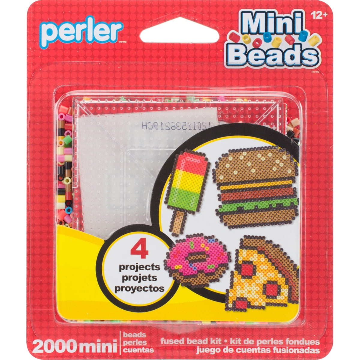 Perler Mini Fused Bead Kit Food, 2000 Pieces and 1 Pegboard