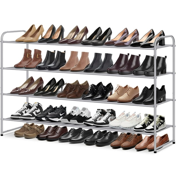 Organizador de zapatos Shelf MISSLO de 4 niveles, 110 x 29 x 82 cm, gris
