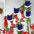 thumbnail image 4 of Fmbmuo Blue Christmas Bows Decorations - Fringed Velvet Home Decor for Christmas Tree, Gifts, Wreaths & Crafts (L), 4 of 5