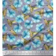 thumbnail image 1 of Soimoi Rayon Fabric Hummingbird & Floral Print Sewing Fabric Yard 42 Inch Wide, 1 of 3