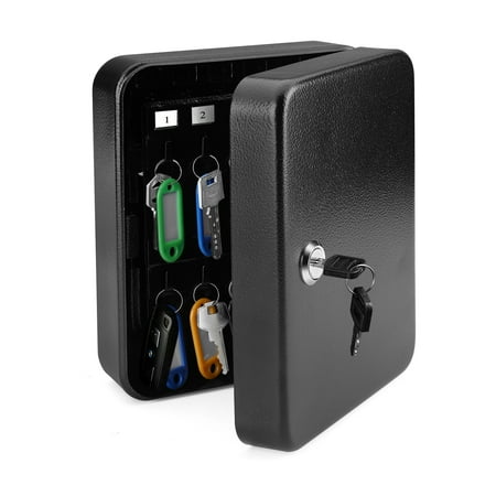 Key Cabinet Steel Lock Box with 40 capacity Colored key Tags & Hooks