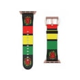 thumbnail image 2 of Rasta Color Faux Leather Apple Watch Band-Series 1-9 and SE devices-iWatch, 2 of 4