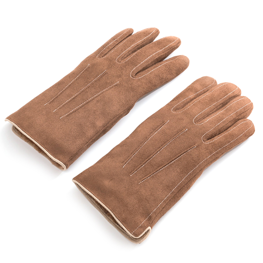 GeweYeeli 1 Pair Winter Autumn Men Gloves Windproof Warm Full Suede