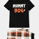 thumbnail image 1 of Conjuntos De Pijamas A Cuadros Con Estampado De Letras A Juego De La Familia De Halloween De PatPat (resistente Al Fuego), Ropa De Hombre Y Mujer Para Bebés Y Niños Para Actividades Familiares, 1 of 4
