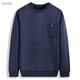 thumbnail image 1 of Suéter de invierno para hombres de mediana edad y mayores, suéter combinado más suéter de cuello redondo acolchado de terciopelo, 1 of 6