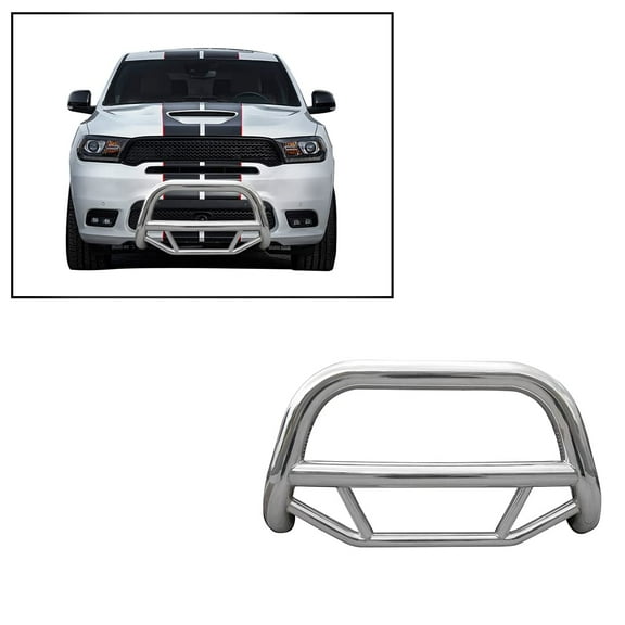 Black Horse Max Bull Bar No Skid Plate Stainless Steel Compatible with 2011-2013 Durango|11-21 Grand Cherokee (Excl. Limited X, High Altitude, Summit, SRT, SRT8, Trackhawk&Trailhawk)-MBS-JEB9206