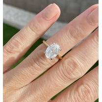 3 CT Oval Cut White Diamond Lovely Engagement Ring 2-Tone 14K White Gold Finish 925 Silver