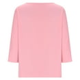 thumbnail image 2 of FAIWAD 3/4 Length Sleeve Womens Tops Casual V-Neck Solid Color Tshirts Loose Workout Athletic Gym Running Blouses, 2 of 7