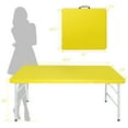 thumbnail image 5 of 4 Foot Folding Table, Portable Heavy Duty Plastic Camping Desk, Indoor&Outdoor Maximum Weight 135KG Picnic Table for Party Camp Dining, Yellow, 5 of 7