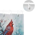thumbnail image 5 of Coolnut Shower Curtain Red Bird Bathroom Decor Watercolor Shower Curtain Sets Fabric Cloth Bathroom Curtains with Hooks 60x72 Inch, 5 of 6