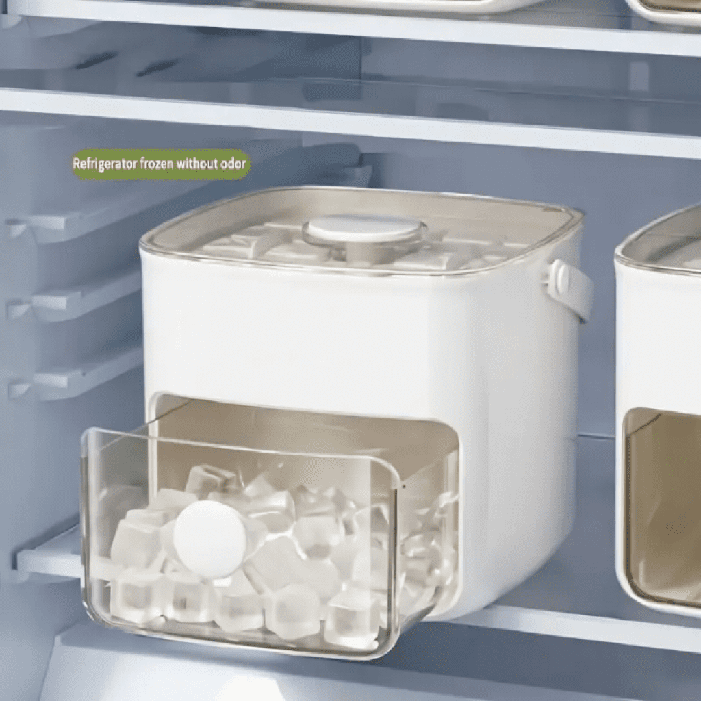 48-Cube Ice Maker - Portable  Double Layer  Easy-Press Lid | Silicone Tray  PET Material  1-10L Capacity  No Electricity Needed