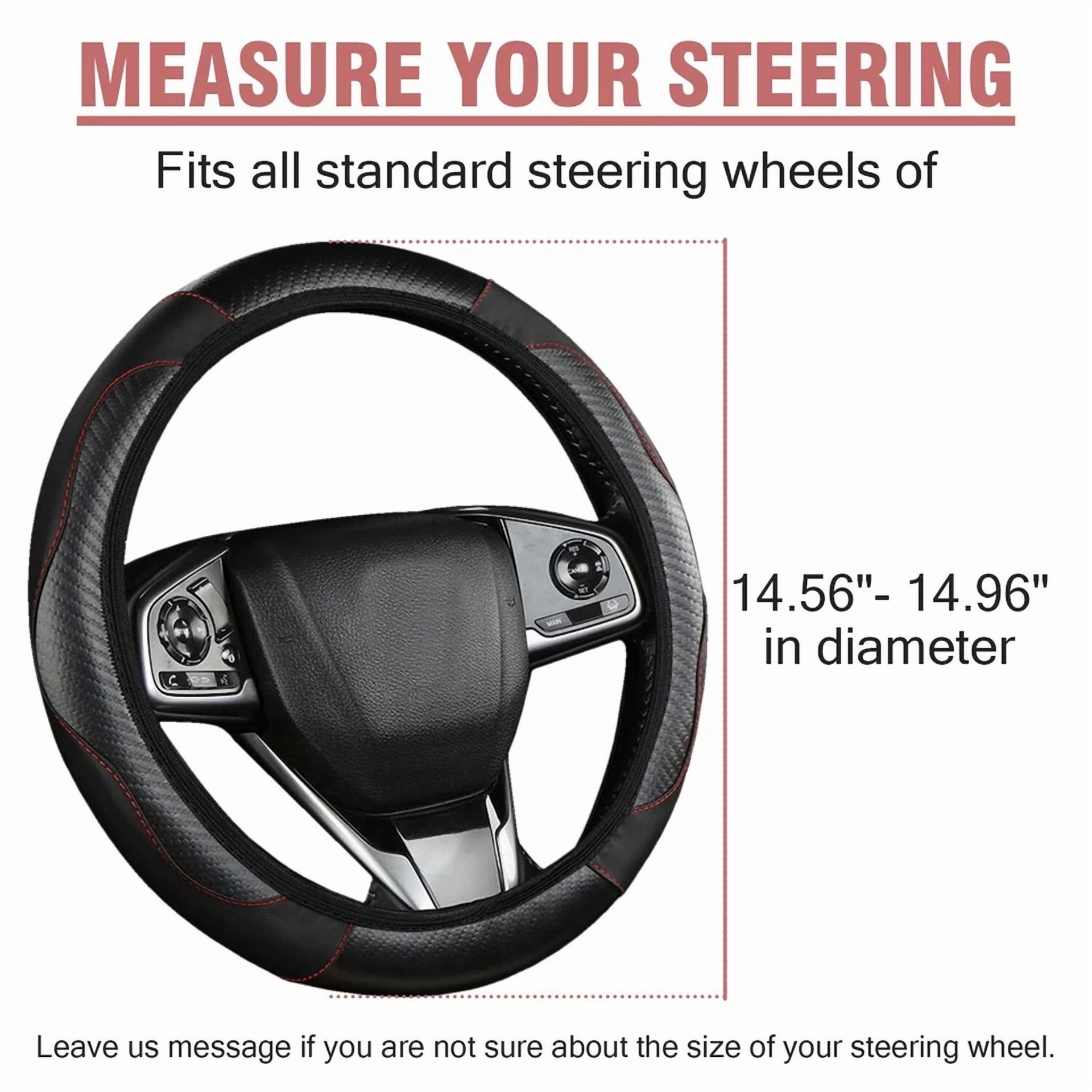 For Lexus Car Steering Wheel Cover Faux Leather Anti-Slip Accessories Black
