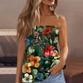 thumbnail image 2 of OIOLOYJM Womens Tube Top Spring Cute Strapless Hawaiian Print Peplum Top Backless Beach Ruffle Party Clothes Green 2XL, 2 of 4