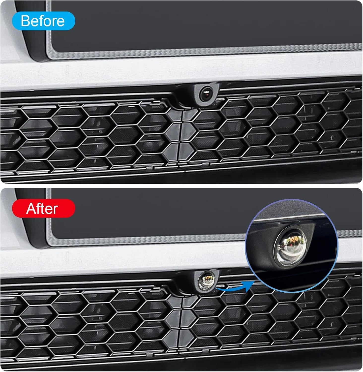 2Pcs Lens Guard PC Protective Cover Kits for Tesla from 2025Cybertruck / 2025 Model Y Juniper / 2025 Model S / 2025 Model 3 Front Bumper Camera