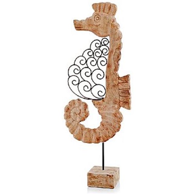Modern Day Accents 7740 Voluta Fer Rouleau Hippocampe en Bois sur Stand