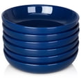 thumbnail image 1 of Porcelain Pasta Bowls Set 6 Pack Premium Dark blue Ceramic Large Capacity Plates for Salad and Soup, Serving Bowl, Microwave & Dishwasher Safe,22 Ounce, 1 of 7