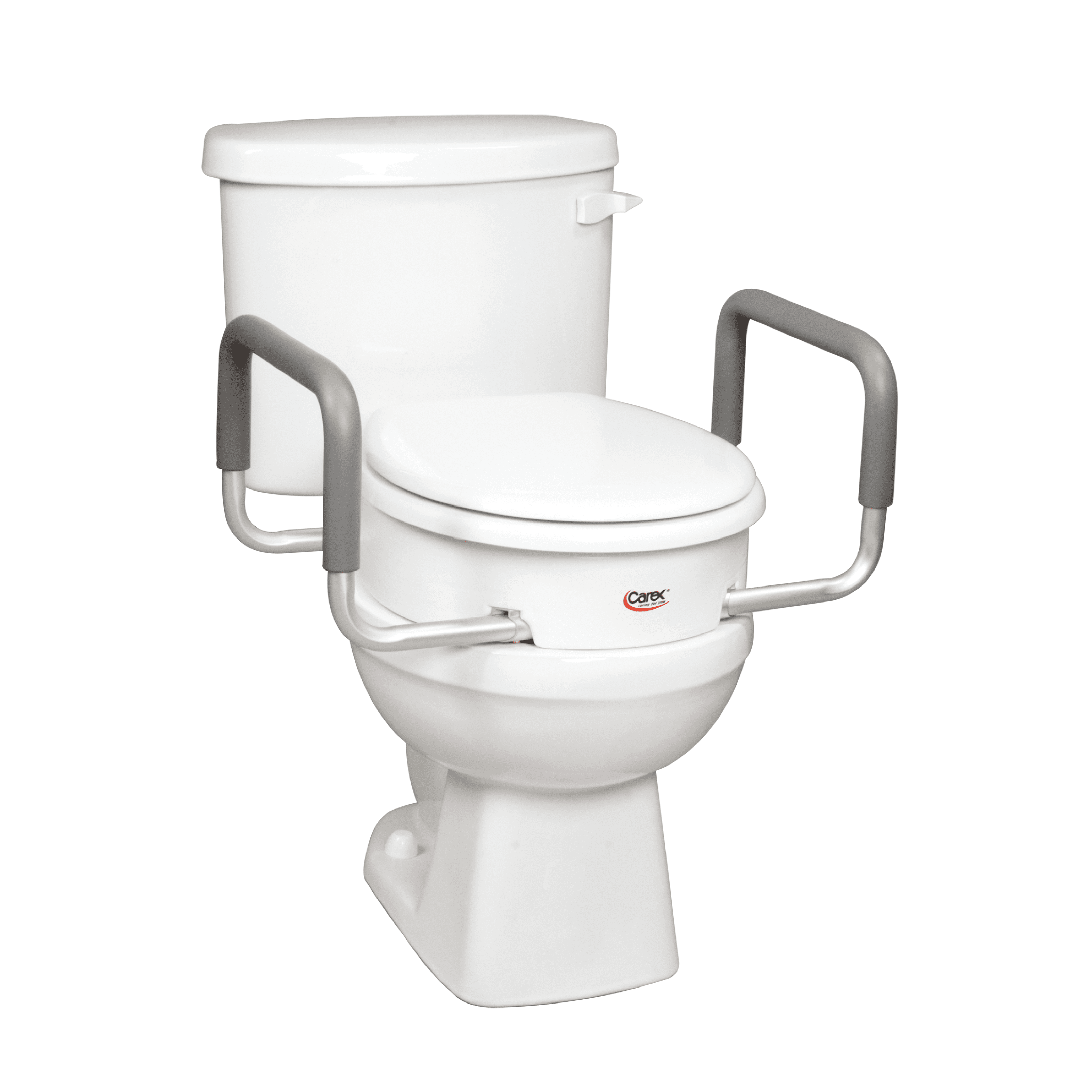 Carex Raised Toilet with Handles, Standard Elongated Toilets, Adds 3.5 Inches to Toilet Height, Toilet Seat Riser for Handicap and Seniors - Walmart.com