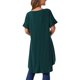 thumbnail image 3 of INSPIRAR CHIC Blusas de Mujer de Manga Corta Asimétricas con Nudo en la Cintura, Top Elegante Casual, Cuello en V, S Verde Profundo, 3 of 6