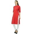 thumbnail image 2 of Phagun Cotton Plain Kurti Designer Tunic Mandarin Collar Ethnic Casual Kurta Blouse, 2 of 7