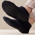 thumbnail image 6 of Mens Plush Low Cut Thermal Home Socks Anti-Skid Bottom Soft Cozy Winter Casual Bedroom Socks Black One Size, 6 of 6