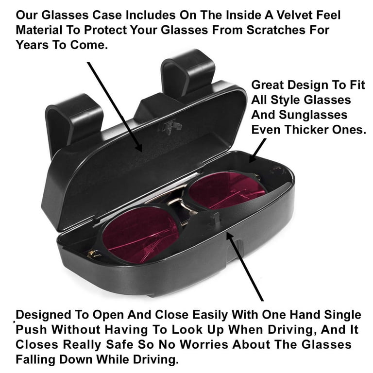 Sunglasses Holder For Car, Universal Car Visor Sunglass Case For Multiple  Glasses, Auto Eyeglasses Organizer Protective Box