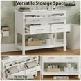 thumbnail image 6 of 36-inch Bathroom Vanity with Ceramic Sink, Tip-Out Tray & 2 Full-Extension Drawers, Soft-Close Slides, Open Shelf, Waterproof MDF, White - Modern Storage Solution, 6 of 10