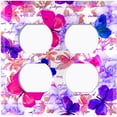 thumbnail image 3 of Metal Light Switch Plate Outlet Cover (Butterfly Rose Rink), 3 of 13