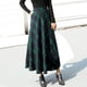 thumbnail image 2 of Faldas a cuadros Prolriy para mujer, cintura alta elástica, maxifalda a cuadros de invierno, cálida, acampanada, larga, hasta el tobillo, faldas para mujer, azul, XXL, 2 of 7