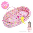 thumbnail image 2 of Lullaberry Cozy Dream Doll Bassinet - Baby Doll Portable Carrier - Fits for American Girl Dolls up to 14"(36cm) - Soft Pillow & Safety Buckle Included - Pink, 2 of 6