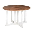 thumbnail image 2 of 48" Foldable Round Solid Mango Dinning Table Natural / White, 2 of 11