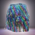 thumbnail image 2 of Bibifish Womens skirts carnival Colorful Tassel Fringe Hip skirts Belly Dance Costume Sparkly Sequin Wrap Skirts trendy Festival Performance Skirts, 2 of 3