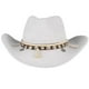 thumbnail image 4 of Sonducket Sombrero de vaquero con protección solar, estilo occidental elegante, sombrero de ala ancha, sombrero de vaquera de verano, sombrero Sombreros blanquecino, 4 of 6