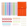 thumbnail image 1 of Juego de herramientas de costura para tejer, de doble punta, para ganchillo, de aluminio, de 25 cm. Naranja, 1 of 6