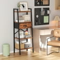 thumbnail image 6 of Tydimor 4-Tier 47.6"H Ladder Bookshelf with Removable Drawers Narrow Bookcase for Living Room,Rustic Brown, 6 of 6