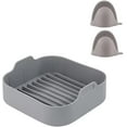 thumbnail image 1 of Pot en Silicone pour Friteuse à Air Chaud, Doublures de Friteuse à Air en Forme Carrée avec Mitaines de Four, Bol Réutilisable Résistant à la Chaleur et Sûr pour les Aliments, 1 of 5