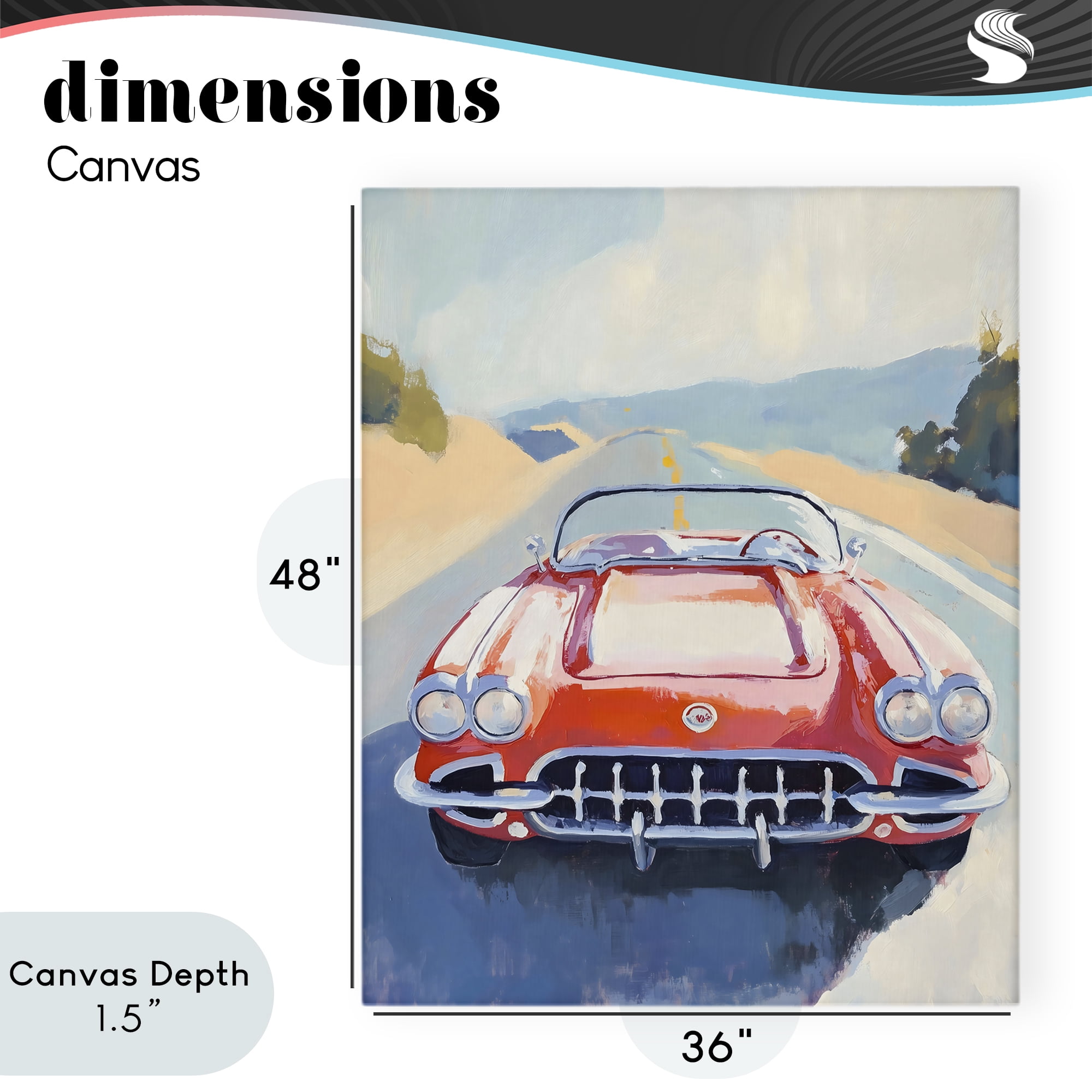 Stupell Industries Red Sports Car on Journey Canvas Wall Art, design by The Prints Vibe