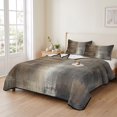 thumbnail image 2 of Full Quilt Set 78''x90'', Brown Lightweight Summer Bedspread Coverlet Set with 2 Pillow Shams, Abstract Art Modern Ombre Oil Painting Breathable All Season Quilt Bedding for Bedroom/Guest Room, 2 of 9