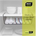 thumbnail image 7 of Smart Design Undershelf Storage Basket - Set of 6 - Medium - Snug Fit Arms - Steel Metal Wire Frame - Rust Resistant - Cabinet, Pantry, Shelf Organizer Rack - Kitchen - 16 x 5.5 Inch - Charcoal Gray, 7 of 7