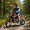 thumbnail image 7 of Queroig Kids Mini Dirt Bike, 40CC 4-Stroke Gas Powered Motorcycle with Off-Rode Tire, Shock Absorption, Front Rear Disc Brakes, Pocket Motorbike Up to 35KM/H Max Load 265LBS, 7 of 7