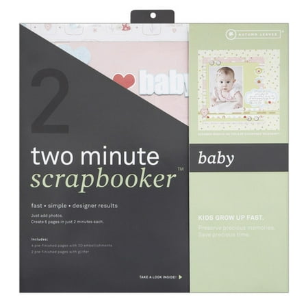 Two Page Kit (Two Minute Scrapbooker 12 Inch x12 Inch Page Kit - Baby, Includes 6 printed 12 Inch x12 Inch base pages By Autumn)